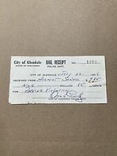 Vintage Bail Receipt 1956 City of Glendale Wisconsin Parking Violation picture