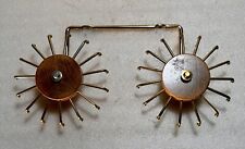 Vintage 1960s Double Rotator Rack Organizer Keys Jewelry Ties Wood Metal MCM picture