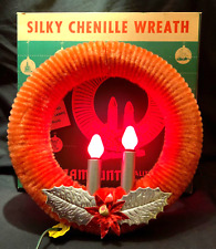 VINTAGE 1930’S CHRISTMAS ‘PARAMOUNT SILKY CHENILLE WREATH’ FROM RAYLITE ELECTRIC picture