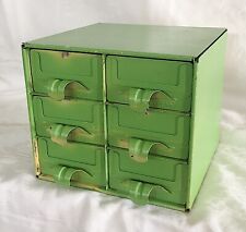 Vintage Address Ellott Metal File Box 6 Drawer Small Parts Cabinet Industrial picture