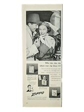 1952 Zippo Lighter Print Ad, Man Giving Lady A Cigarette Light, Zip, Zip, Zip picture
