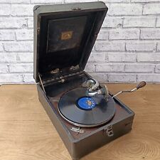 Antique His Masters Voice 102 Suitcase Phonograph Vintage Collectible Gramophone picture