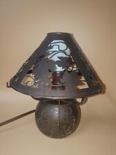 Antique Arts & Crafts Heintz Sterling On Bronze Brown Grapevine Lamp picture
