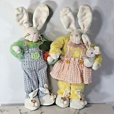 Set of 2 Mr & Mrs Plush Standing Bunny Rabbits 14