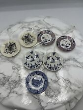 COLONIAL WILLIAMSBURG China Plate Ornaments-Lot Of 7 picture