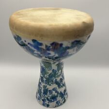 Clay Ceramic Drum Doumbek Darbuka Percussion White Blue Green Iridescence picture