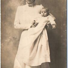 ID'd 1909 Mother Lillian Roberta Scramlin RPPC Baby Helen Lorena Gage Photo A142 picture