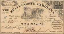 State of North Carolina 10 cents - 1862 dated Obsolete Note - Raleigh, North Car picture