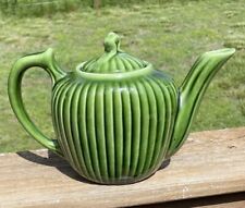 Vintage Fraunfelter Ohio Royal Rochester Lusterware Green Striped Tea Pot picture