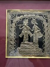 Indian brass dokra handmade tribal figurines wall hanging Couple Music picture