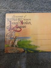 antique RARE Foldout postcard 1938 BUFFALO BILL COLORADO NEW UNUSED Pc22 picture
