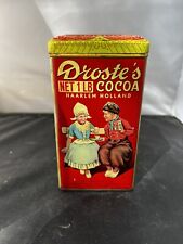 VINTAGE ORIGINAL COCOA TIN DROSTE'S HARLEM HOLLAND DUTCH BOY & GIRL DROSTE picture