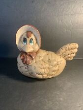 Vintage 1980's Kimple Mold Corp Ceramic Chicken w/ Bonnet 7.75
