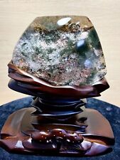 2.11LB Top Natural Ghost phantom quartz crystal Mineral specimen Decor+stand picture
