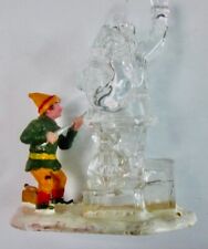 LEMAX Elf carving a SANTA CLAUS Ice Sculpture Very Good Condition picture