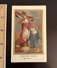 c. 1900 Antique Chromolitho French Holy Card - St. Julia of Corsica/Carthage picture