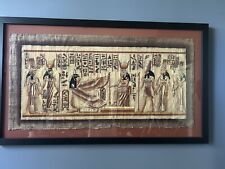 Egyptian Artwork Hand Painting On Papyrus Professionally Matted Framed  picture