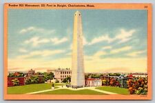 Vintage Bunker Hill Monument Charlestown Postcard  picture