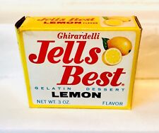 Vintage Pre 1967 Ghirardelli JELLS BEST Lemon GELATIN DESSERT Box JELLO Candy picture