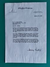 Henry Ford II Autographed Signed 1956 Ford Motor Company Letter American Roads picture