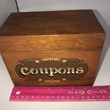 Vintage Wood Coupon Box Americana Wooden Box picture