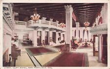 1915 Clift Hotel Lobby Interior San Francisco California Expo Postmark Postcard picture
