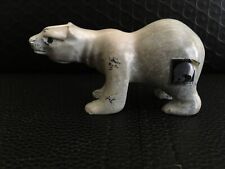 Inuit Art Eskimo Polar Bear Sculpture Hand Carved Stone picture