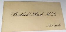 Rare Antique German American Doctor Berthold Flesch M.D. Business Card New York picture