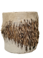 Vintage Small Tribal Djembe Style Animal Skin Fur Handcrafted Instrument Drum picture