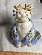 Amy Lacombe Cat Figurine Annaco Creations 2001 Butterfly SEE PHOTOS picture