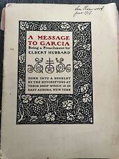 ROYCROFTERS A Message to Garcia Booklet 1904 Elbert Hubbard East Aurora NY picture
