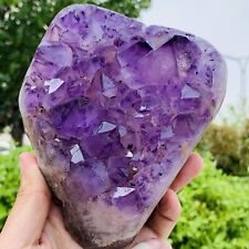 3.74LB Natural amethyst rough stone Uruguay amethyst cluster block Amethyst hole picture