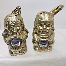 VTG Salt And Pepper Shakers Reno Nevada Native American Indians souvenirs GC picture