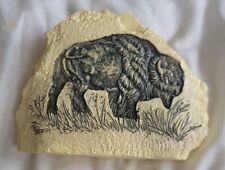American Collection Buffalo Resin Stone Figurine Embossed 3.75