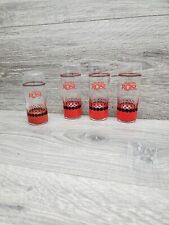 Lot 4 Tequila Rose Shot Glasses Shooter Tall Brick Red Black Dot picture