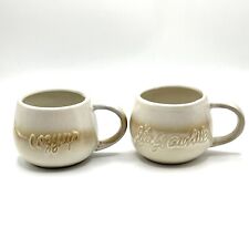 Floor 9 Set of Two Coffee Tee Mugs Cozy Up Stay Awhile Pottery Two-Tone 10oz. picture