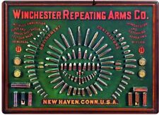 Winchester TIN SIGN Bullet Chart hunting Gun ammo Display  vintage look metal picture