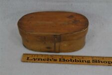 antique 18th 19th c oval pantry box bent wood stitched lap joint early  original picture
