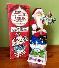 Vintage 1950’s Tin Christmas Santa on the World Globe With Box  Toy picture