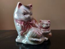 Hand Painted Pearlized Porcelain Cats Figurine picture
