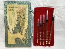 Vintage Chinese Calligraphy Writing Paint Brush Set Of 5 - NEW IN BOX picture