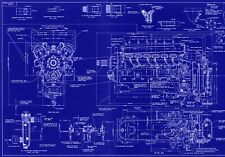 PACKARD V-1650 ENGINE PLAN BLUEPRINTS & TECHNICAL DATA RARE DETAIL 1940's Merlin picture
