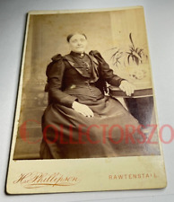 1890's Cabinet Card Middle Aged Woman Phillipson Studio Rawtenstall  6.5x4.25in picture