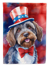 Wirehaired Pointing Griffon Patriotic American Flag House Size DAC5821CHF picture