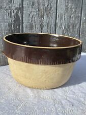 Antique 1930’s Cook-Rite Hearth Bowl Heavy Crock Bowl  10x5” Bread Roast Mixing picture