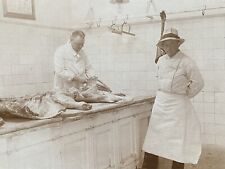 Butcher Shop with Two Men European Original Antique Vintage Photo picture