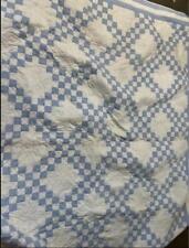 Vintage Quilt Double Irish Chain Blue & White 93 x 101 picture