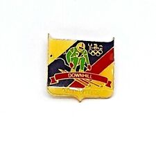 1992 Albertville France Olympic Games Lapel Hat Pin -  Downhill Skiing picture