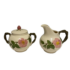 Franciscan Desert Rose Creamer and Sugar Set with Lid Made in England Vintage picture
