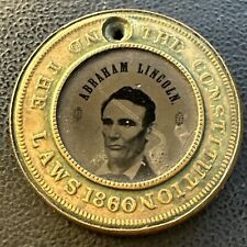 1860 Abe Lincoln Hannibal Hamlin Ferrotype Campaign Button Coin Photo Civil War picture